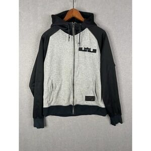 Men's Nike L LeBron Full-Zip Basketball Hoodie Grey Heather/Black‎ 632980